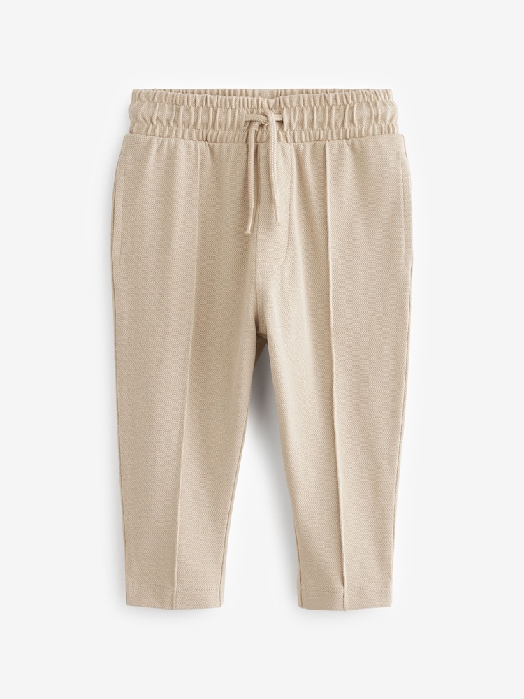 Tan Brown Pique Pintuck Joggers (3mths-7yrs) - Image 1 of 2
