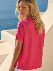 Roman Pink Textured Boxy T-Shirt - Image 3 of 4