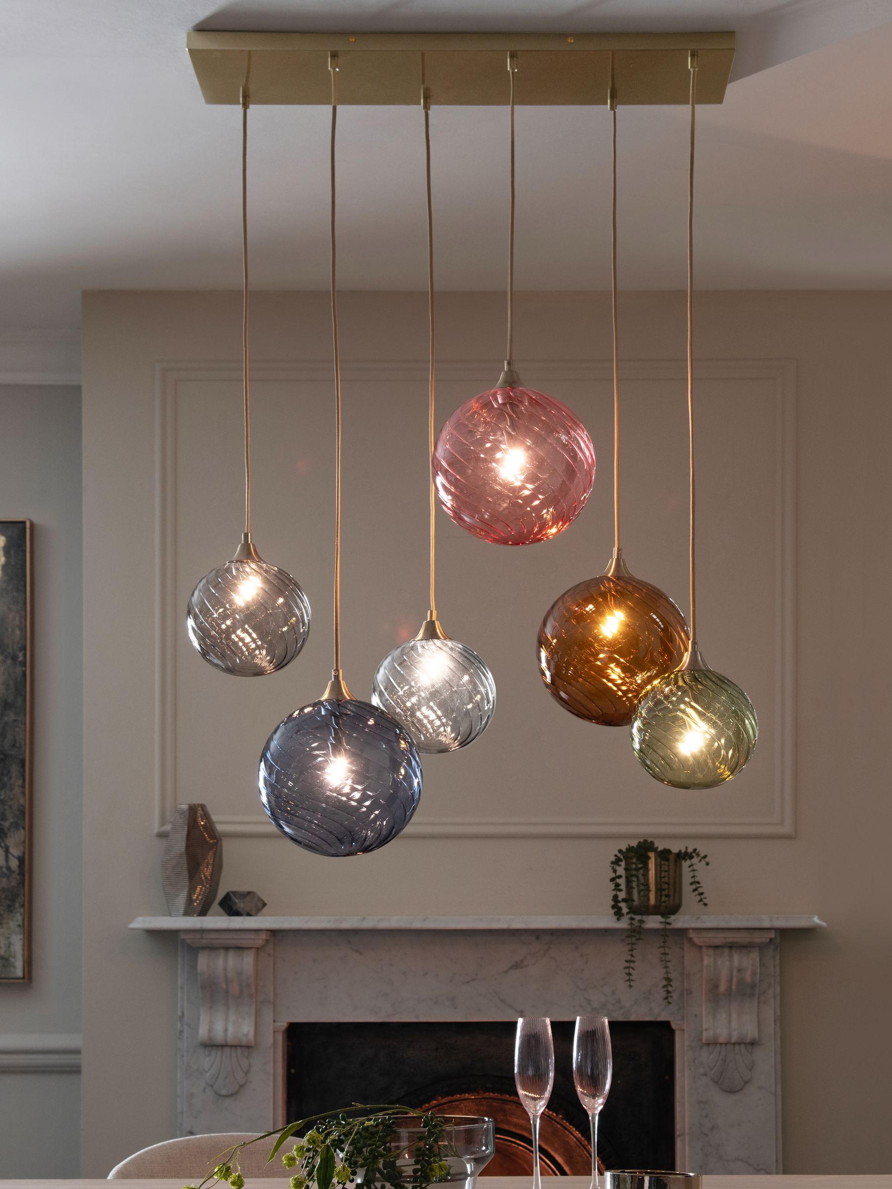 Buy Multi Bright Freya 6 Light Linear Pendant Ceiling Light from the AspennigeriaShops online shop