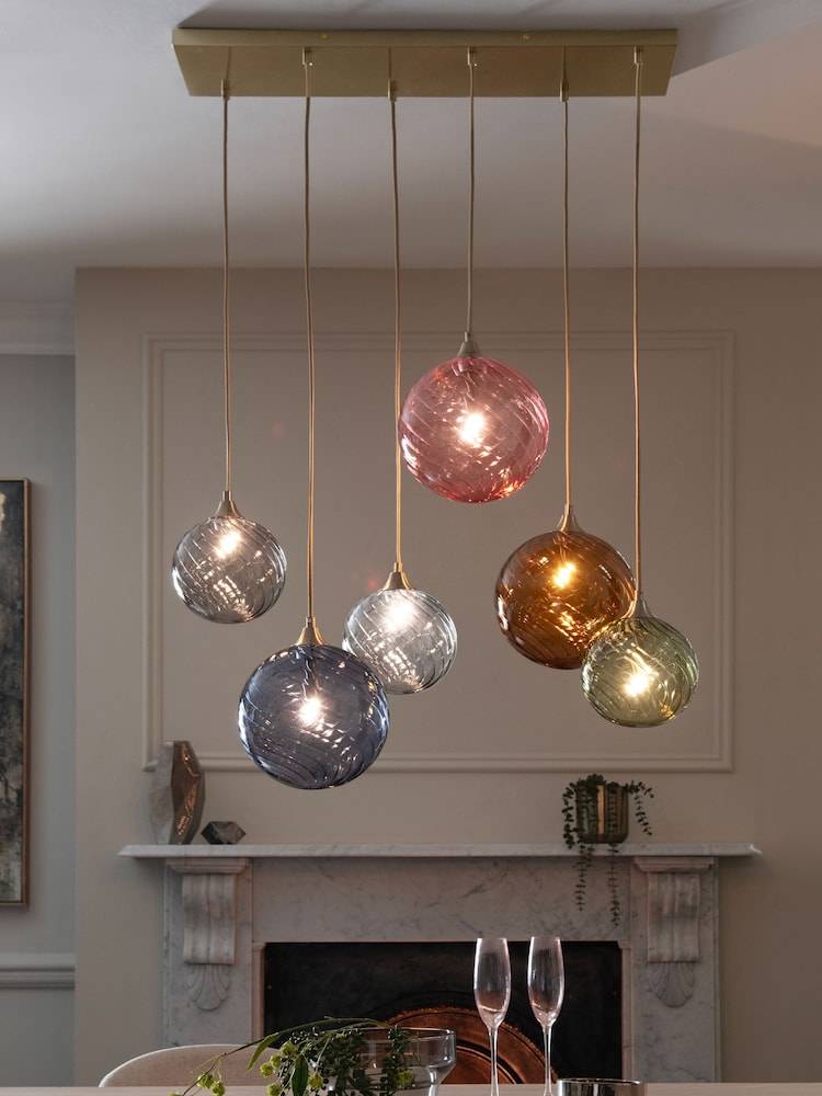 Multi Bright Freya 6 Light Linear Pendant Ceiling Light - Image 1 of 5