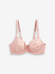 Navy Blue/Pink/Cream Non Pad Balcony DD+ Stripe Bras 3 Pack - Image 4 of 5
