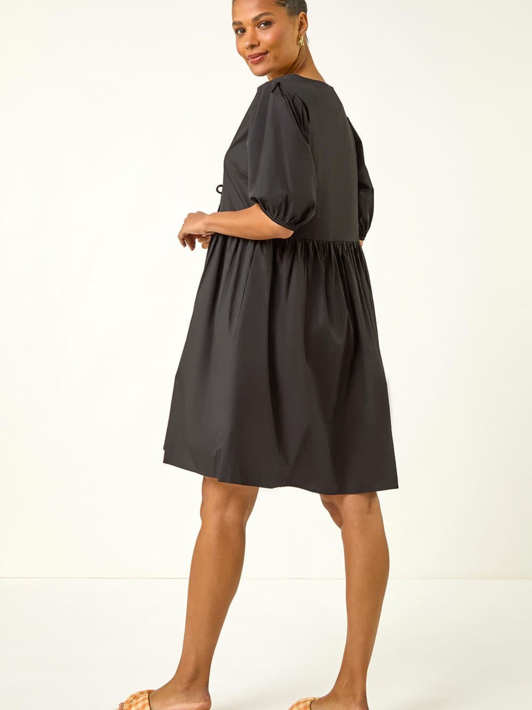 Buy Roman Black Tie Front Smock Dress from Next USA