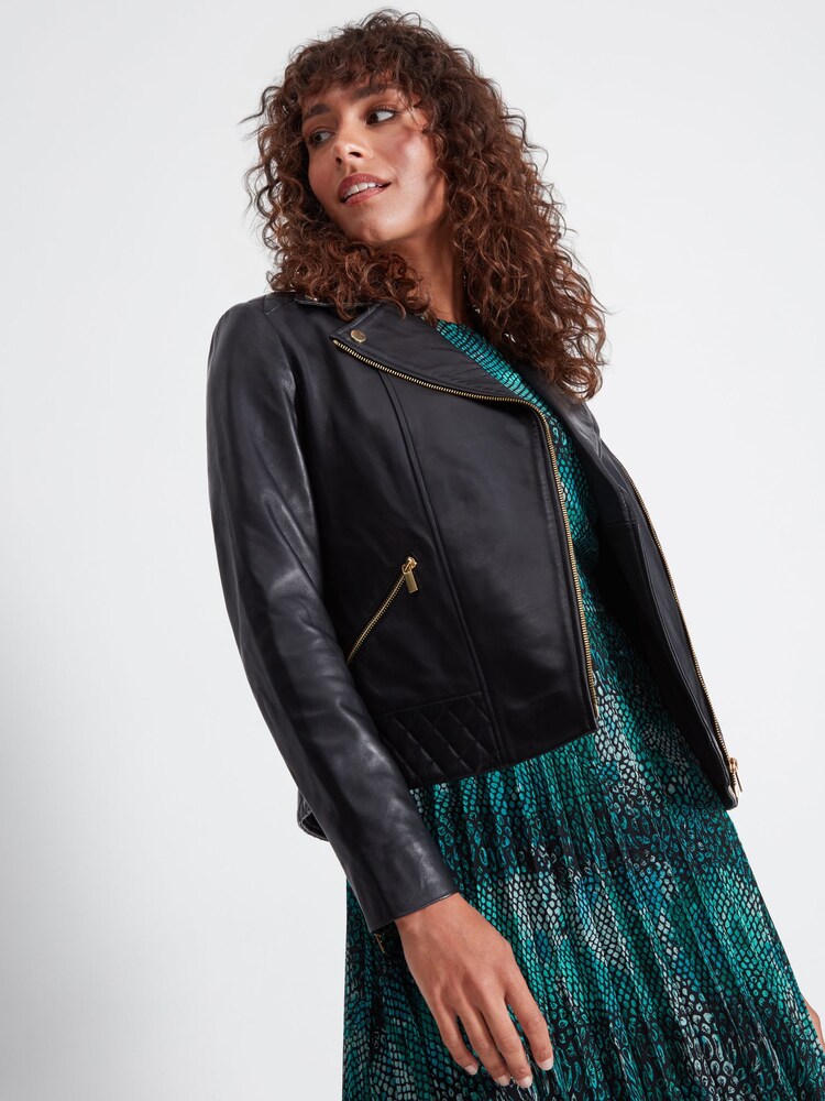 Sonder Studio Premium Quilted Black Leather Jacket - Image 1 of 5 Sonder Studio Premium Quilted Black Leather Jacket - Image 1 of 5