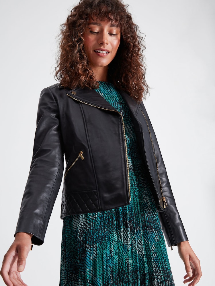 Sonder Studio Premium Quilted Black Leather Jacket - Image 2 of 5 Sonder Studio Premium Quilted Black Leather Jacket - Image 2 of 5