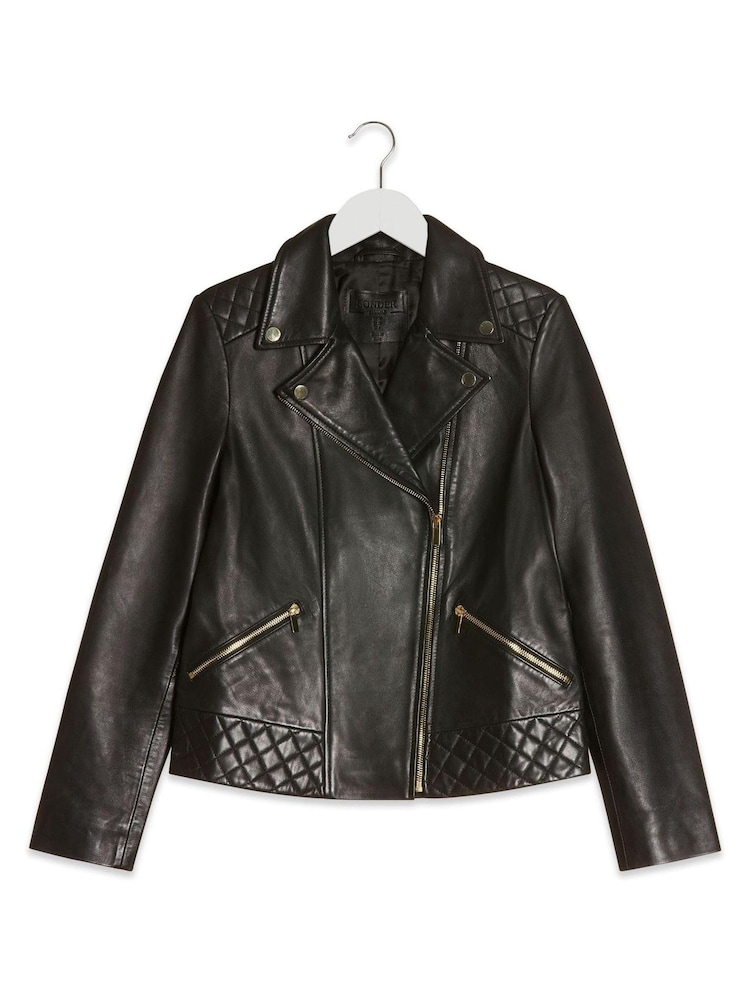 Sonder Studio Premium Quilted Black Leather Jacket - Image 5 of 5 Sonder Studio Premium Quilted Black Leather Jacket - Image 5 of 5