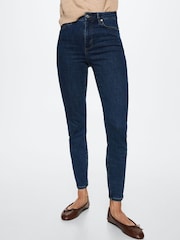 Mango Blue High Rise Skinny Jeans - Image 1 of 8