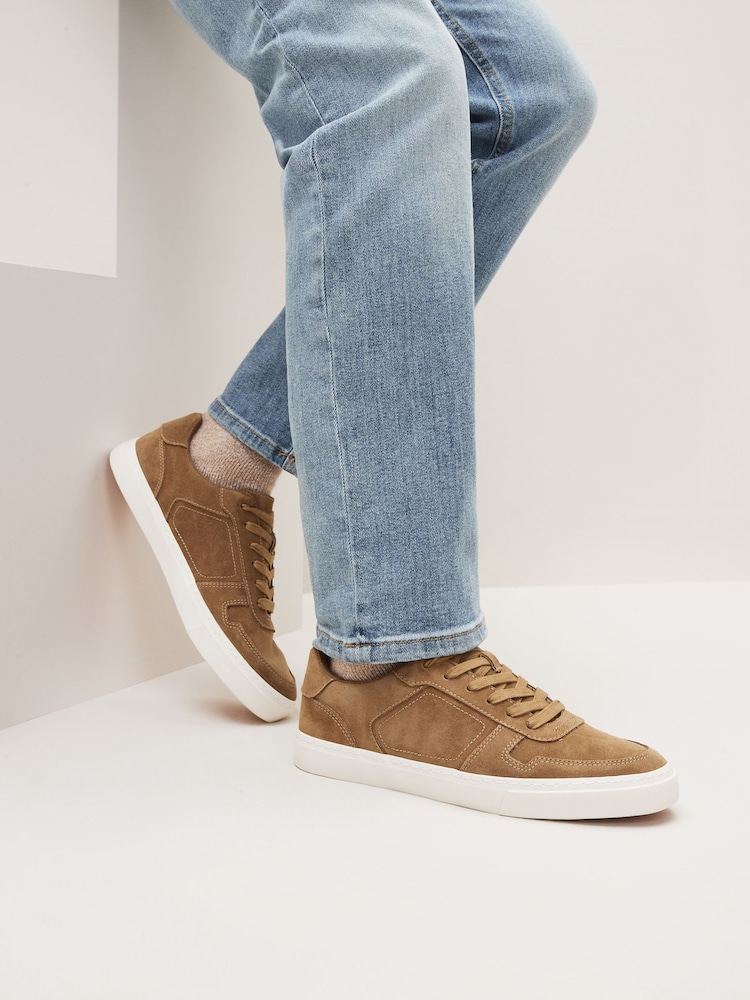 Tan Brown Suede Low Trainers - Image 1 of 6 Tan Brown Suede Low Trainers - Image 1 of 6