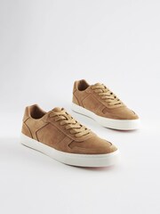 Tan Brown Suede Low Trainers - Image 2 of 6