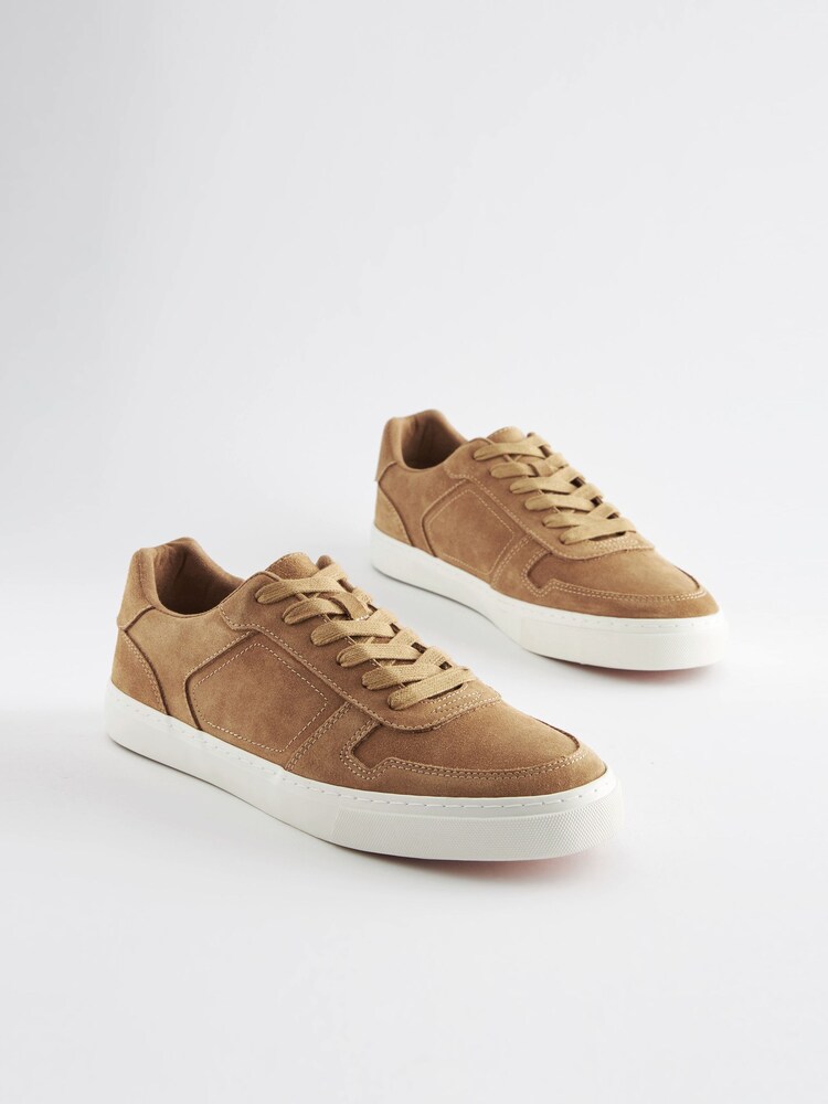 Tan Brown Suede Low Trainers - Image 2 of 6