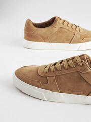 Tan Brown Suede Low Trainers - Image 4 of 6