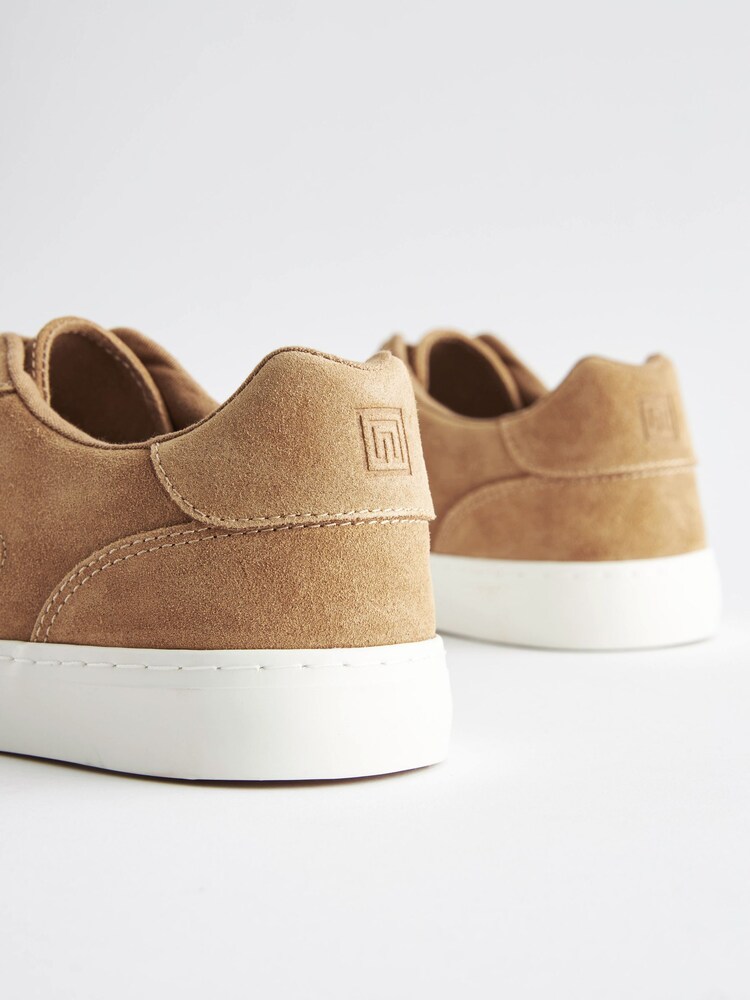 Tan Brown Suede Low Trainers - Image 6 of 6