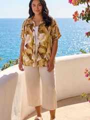 Roman Brown Curve Swirl Print Button Shirt - Image 2 of 4