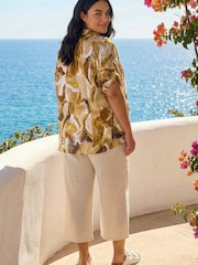 Roman Brown Curve Swirl Print Button Shirt - Image 3 of 4
