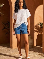 Roman White Textured Boxy T-Shirt - Image 2 of 4