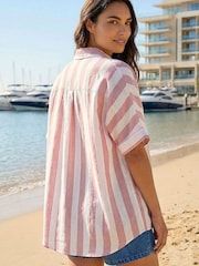 Roman Pink Stripe Print Buttoned Shirt - Image 3 of 4