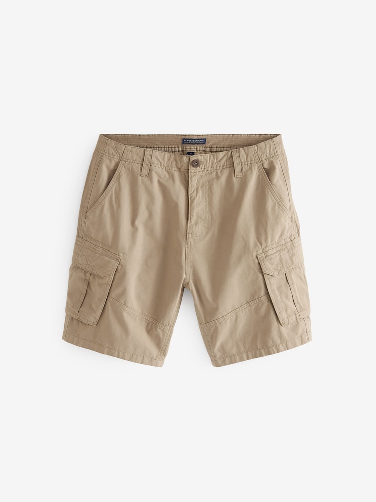 Stone Natural 100% Cotton Cargo Shorts - Image 6 of 9