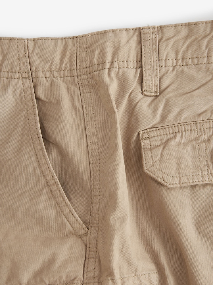 Stone Natural 100% Cotton Cargo Shorts - Image 8 of 9