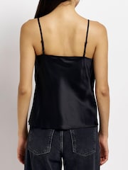 Черный топ на бретелях с кружевной отделкой River Island - Изображение 8 из 8