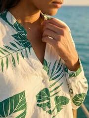 Roman Green Tropical Palm Leaf Buttoned Shirt - Image 5 of 5