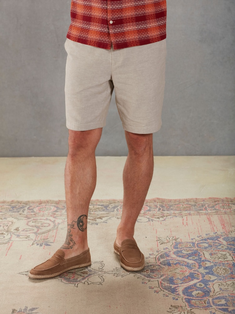 Stone Signature Pure Linen Chino Shorts - Image 1 of 10 Stone Signature Pure Linen Chino Shorts - Image 1 of 10