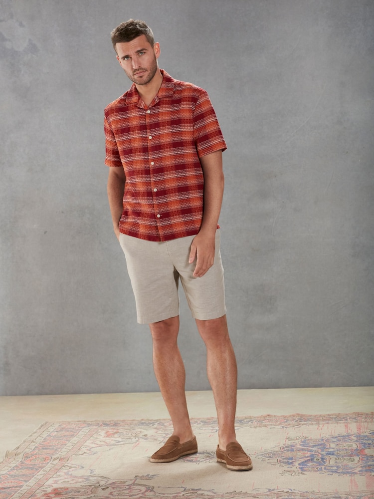 Stone Signature Pure Linen Chino Shorts - Image 2 of 10 Stone Signature Pure Linen Chino Shorts - Image 2 of 10