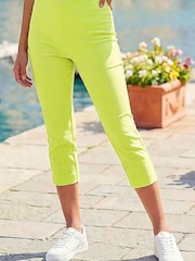 Roman Neon Green Cropped Stretch Trousers - Image 3 of 4