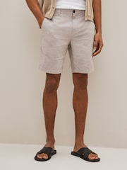 Stone Linen Blend Chino Shorts - Image 1 of 8