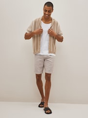 Stone Linen Blend Chino Shorts - Image 2 of 8
