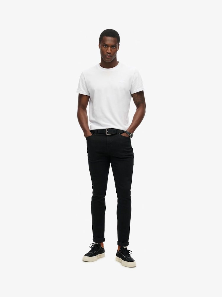 Superdry Black Cotton Slim Jeans - Image 2 of 7