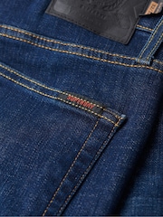 Синий - Хлопковые джинсы узкого кроя прямого кроя Superdry - Изображение 9 из 9