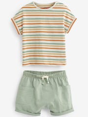 Sage Green Safari Baby T-Shirts And Shorts 6 Piece Set - Image 3 of 4