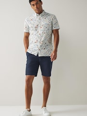 Navy Blue Signature Premium Cotton Chino Shorts - Image 2 of 8
