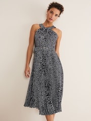 Phase Eight Blue Elsie Spot Dress - Image 1 of 5