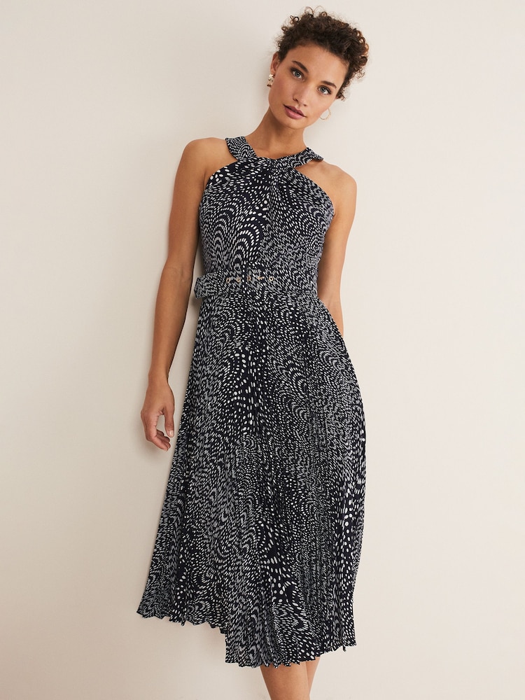 Phase Eight Blue Elsie Spot Dress - Image 1 of 5