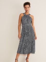 Phase Eight Blue Elsie Spot Dress - Image 2 of 5