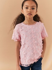 Pink 3D Mesh T-Shirt (3-16yrs) - Image 1 of 8