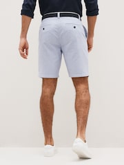 Blue Stripe Belted Chino Shorts with Stretch - Image 3 of 8