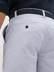 Blue Stripe Belted Chino Shorts with Stretch - Image 5 of 8
