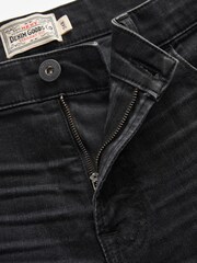 Washed Black Straight Stretch Denim Shorts - Image 5 of 6