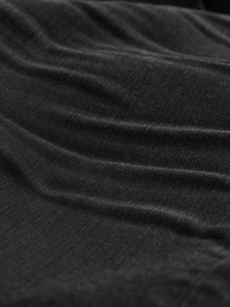 Washed Black Straight Stretch Denim Shorts - Image 6 of 6 Washed Black Straight Stretch Denim Shorts - Image 6 of 6