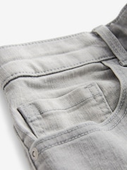 Light Grey Straight Stretch Denim Shorts - Image 4 of 5