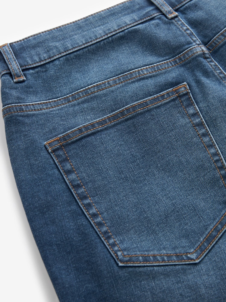 Mid Blue Slim Fit Stretch Denim Shorts - Image 8 of 9