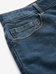 Srednje modra - Raven kroj - Raztegljive denim kratke hlače - Slika 7 iz 9