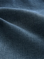 Srednje modra - Raven kroj - Raztegljive denim kratke hlače - Slika 9 iz 9