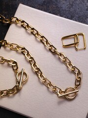 Orelia London Gold Plated Clean Metal Squoval Hoop Earrings - Image 2 of 4