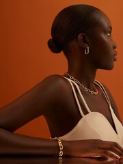 Orelia London Gold Plated Clean Metal Squoval Hoop Earrings - Image 3 of 4