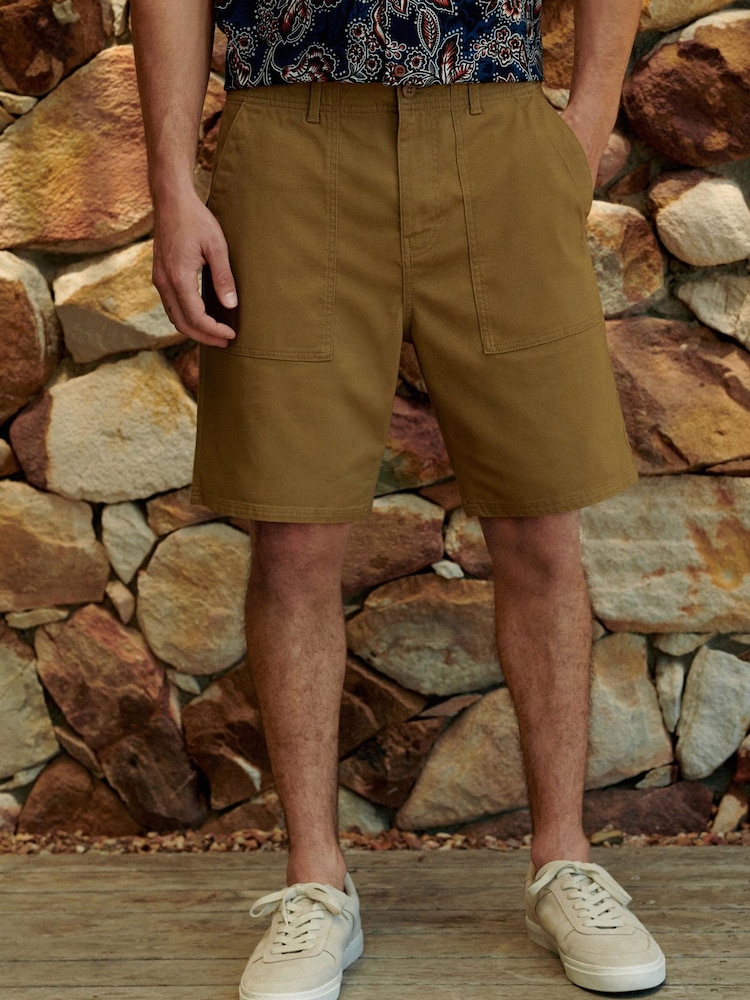 Steinbraun - Fatigue Cargoshorts mit Tasche - Bild 1 von 5