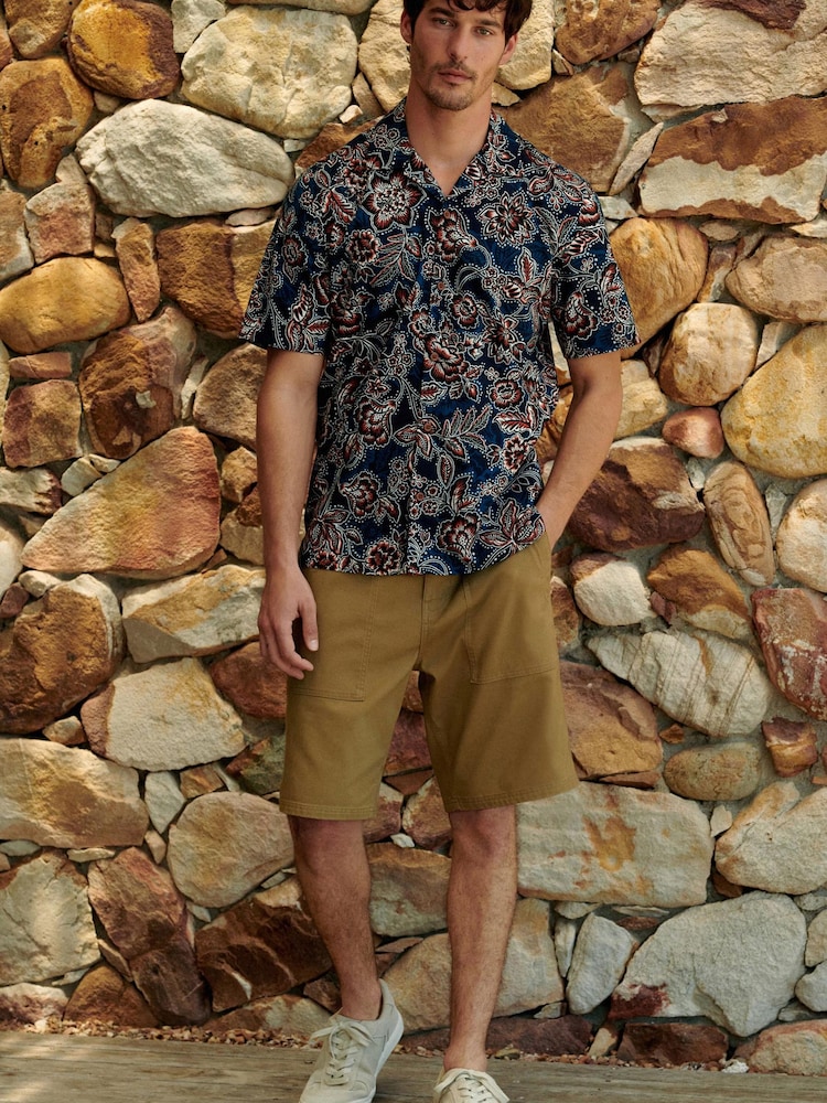 Steinbraun - Fatigue Cargoshorts mit Tasche - Bild 2 von 5