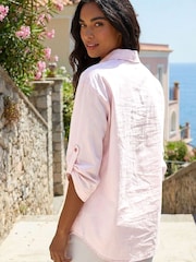 Roman Pink Contrast Button Detail Shirt - Image 3 of 4