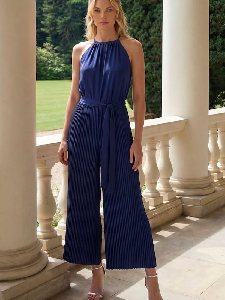Mono halter liso con diseño plisado de Roman - Imagen 1 de 4